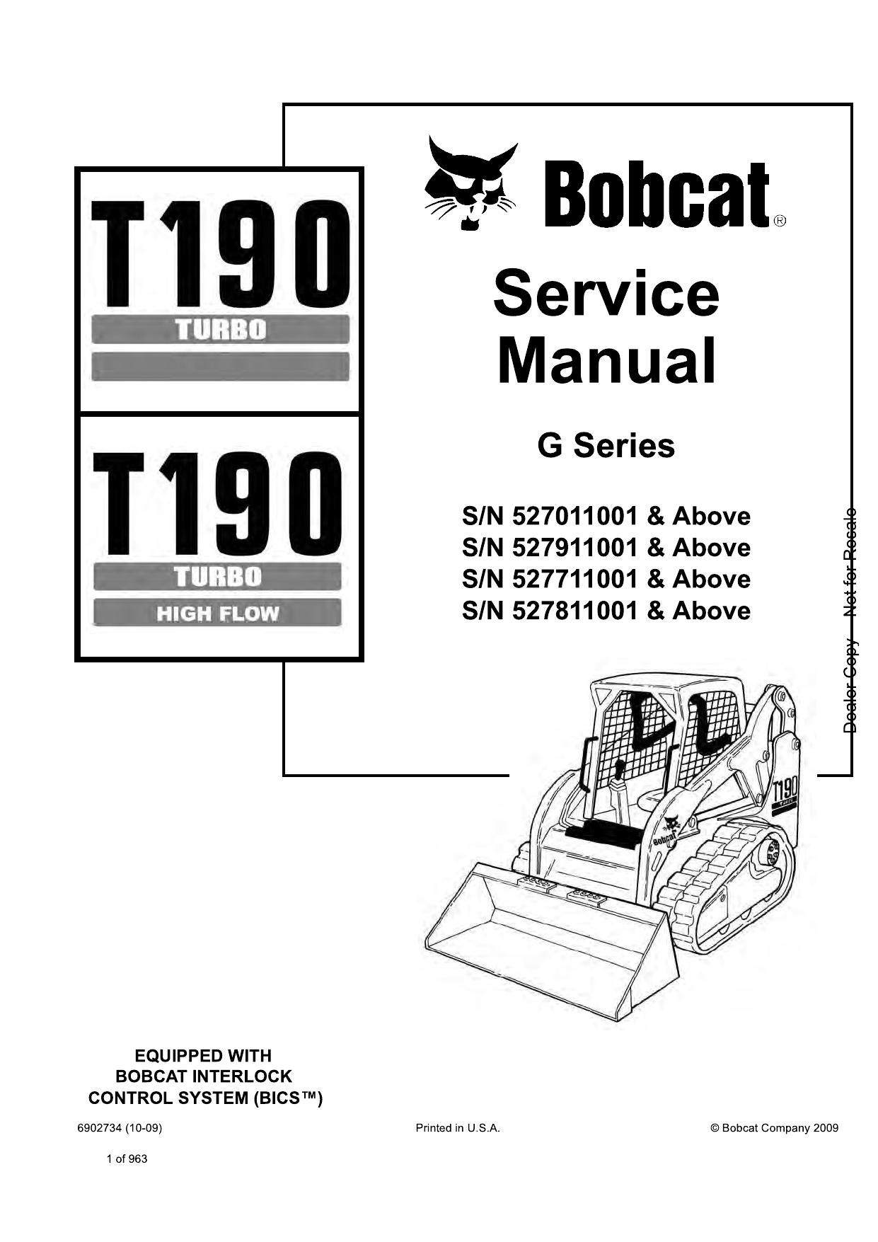 T190 Compact Track Loader Service Manual Bobcat 2